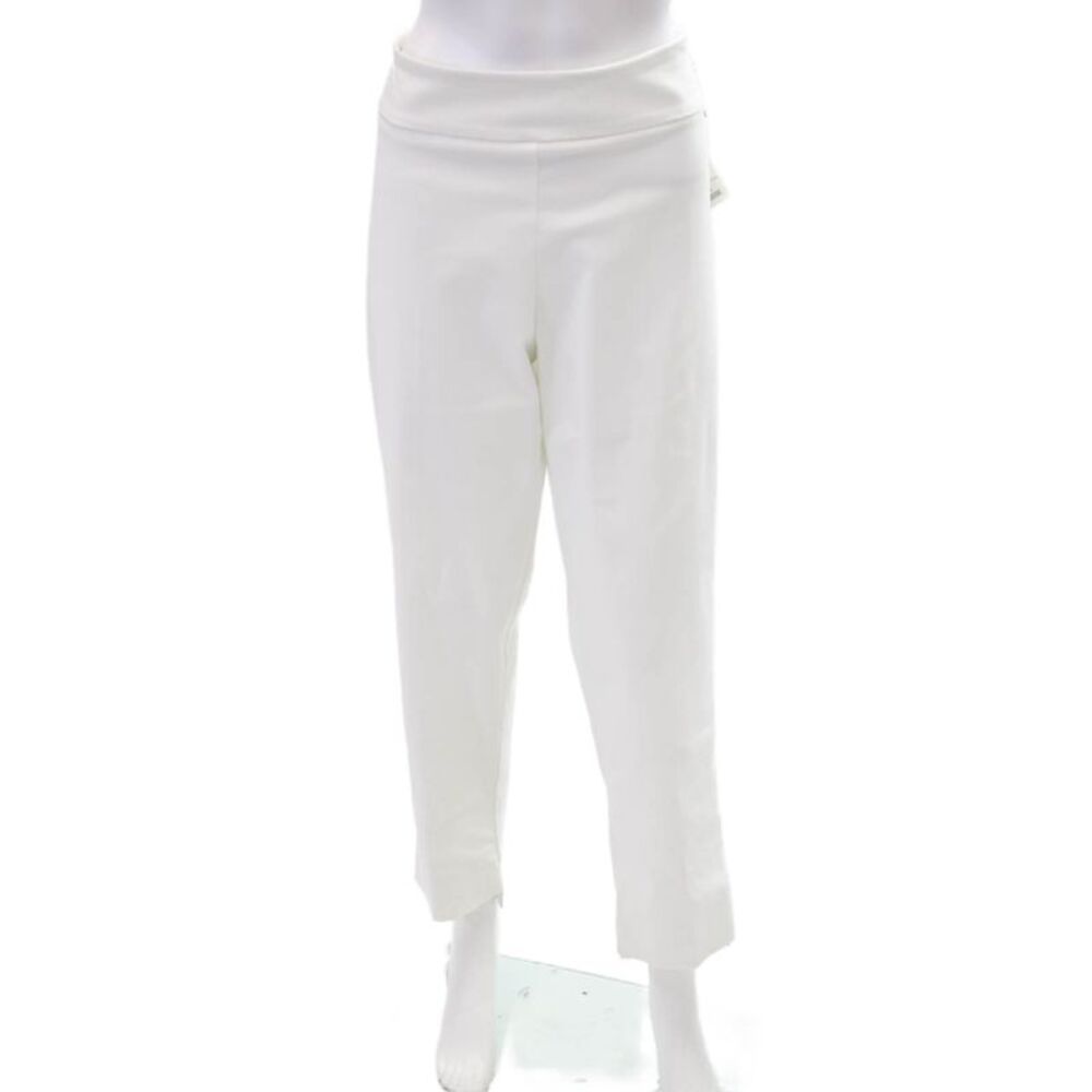Estelle & Finn Womens High Rise Step Hem Ankle Pants White Size 14